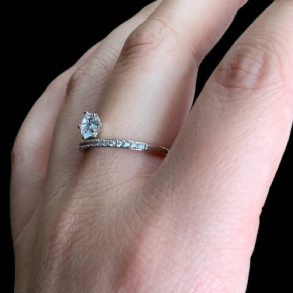 STERLING SILVER WHITE TOPAZ ADJUSTABLE WRAP RING - Picture 5 of 10